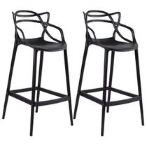 Laraz Home Decor, Kit 2 Banquetas Alta Allegra 76 cm - Preto Laraz Home Decor, Kit 2 Banquetas Alta Allegra 76 cm - Preto