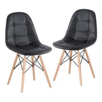 Laraz Home Decor, Kit 2 Cadeiras Charles Eames Eiffel Botonê - Preto Madeira Clara Laraz Home Decor, Kit 2 Cadeiras Charles Eames Eiffel Botonê - Preto Madeira Clara