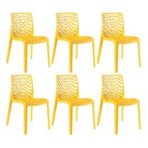 Laraz Home Decor, Kit 6 Cadeiras Gruvyer - Amarelo Laraz Home Decor, Kit 6 Cadeiras Gruvyer - Amarelo