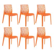 Laraz Home Decor, Kit 6 Cadeiras Gruvyer - Laranja Laraz Home Decor, Kit 6 Cadeiras Gruvyer - Laranja