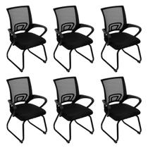 Laraz Home Decor, Kit 6 Cadeiras Office TOK Base Fixa, Preto Laraz Home Decor, Kit 6 Cadeiras Office TOK Base Fixa, Preto