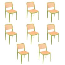 Laraz Home Decor, Kit 8 Cadeiras de Jantar e Cozinha Maya de Telinha, Verde