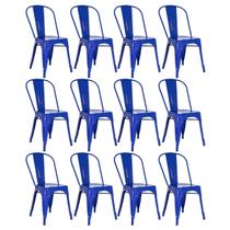 Laraz, Kit 12 cadeiras Iron Tolix design industrial Azul escuro