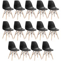Laraz, KIT - 14 x cadeiras Charles Eames Eiffel DSW - Base de madeira clara - Preto Laraz, KIT - 14 x cadeiras Charles Eames Eiffel DSW - Base de madeira clara - Preto