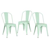 Laraz, KIT - 3 x cadeiras Iron Tolix - Verde claro