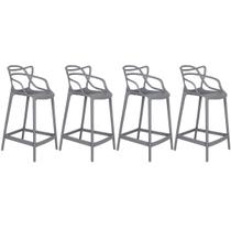 Laraz, Kit 4 banquetas médias bancada cozinha Masters Allegra 66 cm