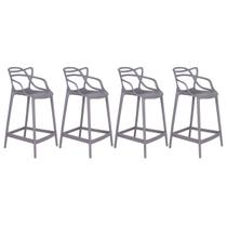 Laraz, Kit 4 banquetas médias bancada cozinha Masters Allegra 66 cm