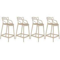 Laraz, Kit 4 banquetas médias bancada cozinha Masters Allegra 66 cm