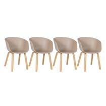 Laraz, Kit - 4 x cadeiras Cassia - Nude Laraz, Kit - 4 x cadeiras Cassia - Nude