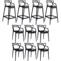 Laraz, KIT - 6 x cadeiras + 4 x banquetas altas Masters Allegra - Preto