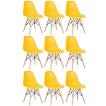 Laraz, KIT - 9 x cadeiras Charles Eames Eiffel DSW - Base de madeira clara - Amarelo Laraz, KIT - 9 x cadeiras Charles Eames Eiffel DSW - Base de madeira clara - Amarelo