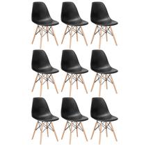 Laraz, KIT - 9 x cadeiras Charles Eames Eiffel DSW - Base de madeira clara - Preto Laraz, KIT - 9 x cadeiras Charles Eames Eiffel DSW - Base de madeira clara - Preto