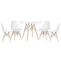 Laraz, Kit - Mesa Eames 100 cm branco + 4 cadeiras Eames Eiffel Dsw branco Laraz, Kit - Mesa Eames 100 cm branco + 4 cadeiras Eames Eiffel Dsw branco