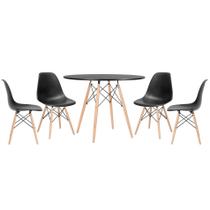 Laraz, KIT - Mesa Eames 100 cm preto + 4 cadeiras Eames DSW preto