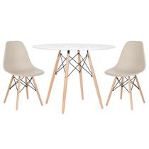 Laraz, Mesa redonda Eames 100 cm branco + 2 cadeiras Eiffel Dsw Laraz, Mesa redonda Eames 100 cm branco + 2 cadeiras Eiffel Dsw