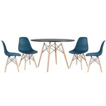 Laraz, Mesa redonda Eames 120 cm + 4 cadeiras Eiffel DSW Laraz, Mesa redonda Eames 120 cm + 4 cadeiras Eiffel DSW