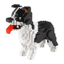 Larcele Micro Dog Building Blocks Pet Mini Building Toy Bricks, 950 peças KLJM-02 (Border Collie)