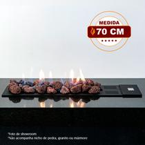 Lareira a Gás 70cm Aço Carbono Preto Fogo & Art Modelo Luna Lareira a Gás 70cm Aço Carbono Preto Fogo & Art Modelo Luna