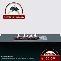 Lareira a Gás Bella - 60cm - Aço Carbono Cinza - Fogo & Art Lareira a Gás Bella - 60cm - Aço Carbono Cinza - Fogo & Art