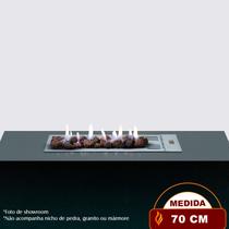 Lareira a Gás Bella - 70cm - Aço Carbono Cinza - Fogo & Art Lareira a Gás Bella - 70cm - Aço Carbono Cinza - Fogo & Art