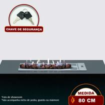 Lareira a Gás Bella - 80cm - Aço Carbono Cinza - Fogo & Art Lareira a Gás Bella - 80cm - Aço Carbono Cinza - Fogo & Art