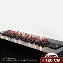 Lareira a Gás Clássica Luna 120 cm - C/ Pedras Vulcânicas - Fogo & Art Lareira a Gás Clássica Luna 120 cm - C/ Pedras Vulcânicas - Fogo & Art