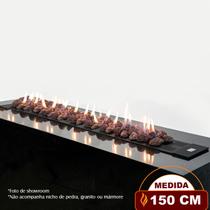 Lareira a Gás Clássica Luna 150 cm - C/ Pedras Vulcânicas - Fogo & Art Lareira a Gás Clássica Luna 150 cm - C/ Pedras Vulcânicas - Fogo & Art