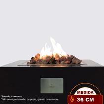 Lareira a Gás Externa - Fire Pit - Quadrado 36cm - Fogo & Art