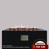 Lareira a Gás Externa - Fire Pit - Retangular 100cm - Fogo & Art Lareira a Gás Externa - Fire Pit - Retangular 100cm - Fogo & Art