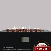 Lareira a Gás Externa - Fire Pit - Retangular 150cm - Fogo & Art