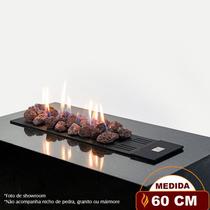 Lareira a gás Fogo e Art Luna de 60cm Gás com pedras vulcânicas Lareira a gás Fogo e Art Luna de 60cm Gás com pedras vulcânicas