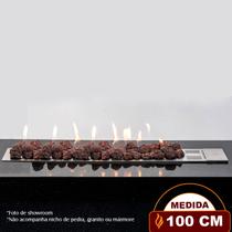 Lareira a Gás Império 100cm - Aço Inox - Fogo & Art