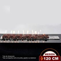 Lareira a Gás Império 120cm - Aço Inox - Fogo & Art Lareira a Gás Império 120cm - Aço Inox - Fogo & Art