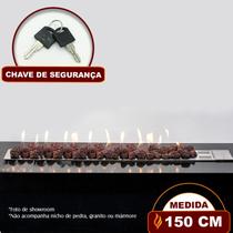 Lareira a Gás Império 150cm - Aço Inox - Fogo & Art Lareira a Gás Império 150cm - Aço Inox - Fogo & Art
