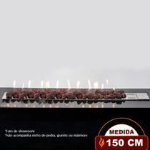 Lareira a Gás Império 150cm - Aço Inox - Fogo & Art