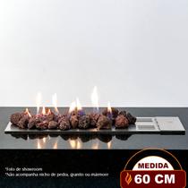 Lareira a Gás Império 60cm - Aço Inox - Fogo & Art