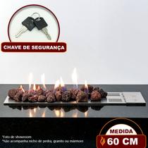 Lareira a Gás Império 60cm - Aço Inox - Fogo & Art Lareira a Gás Império 60cm - Aço Inox - Fogo & Art