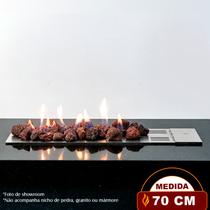 Lareira a Gás Império 70cm - Aço Inox - Fogo & Art