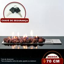 Lareira a Gás Império 70cm - Aço Inox - Fogo & Art Lareira a Gás Império 70cm - Aço Inox - Fogo & Art