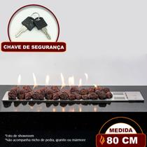 Lareira a Gás Império 80cm - Aço Inox - Fogo & Art Lareira a Gás Império 80cm - Aço Inox - Fogo & Art