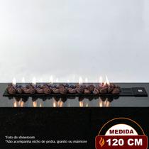 Lareira a Gás Luna 120cm Aço Carbono Preto Fogo & Art Lareira a Gás Luna 120cm Aço Carbono Preto Fogo & Art