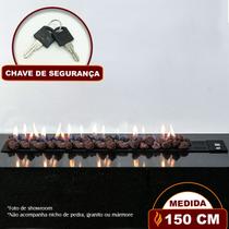 Lareira a Gás Luna 150cm - Aço Carbono Preto - Fogo & Art Lareira a Gás Luna 150cm - Aço Carbono Preto - Fogo & Art