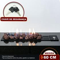 Lareira a Gás Luna 60cm Aço Carbono Preto Fogo & Art Lareira a Gás Luna 60cm Aço Carbono Preto Fogo & Art