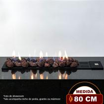 Lareira a Gás Luna 80cm Aço Carbono Preto Fogo & Art Lareira a Gás Luna 80cm Aço Carbono Preto Fogo & Art