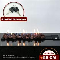 Lareira a Gás Luna 80cm Aço Carbono Preto Fogo & Art Lareira a Gás Luna 80cm Aço Carbono Preto Fogo & Art