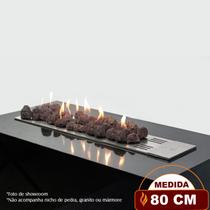 Lareira a Gás Premium Império 80 cm - C/ Pedras Vulcânicas - Fogo & Art Lareira a Gás Premium Império 80 cm - C/ Pedras Vulcânicas - Fogo & Art