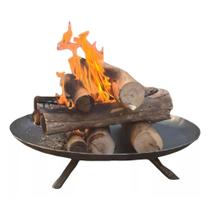 Lareira A Lenha Externa Portátil Em Aço Rústica Com 54 Cm Inverno Decoração