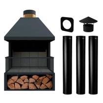 Lareira a lenha Vesta com abertura para lenha Lareira a lenha Vesta com abertura para lenha