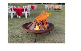 Lareira braseiro para area externa ferro fundido envelhecida - libaneza