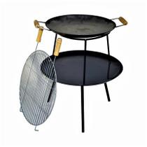 Lareira Churrasqueira Redonda Chapa Picanheira e Grelha 50cm